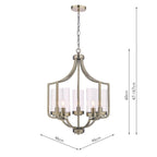 Laura Ashley Joseph 5lt Chandelier Antique Brass Glass