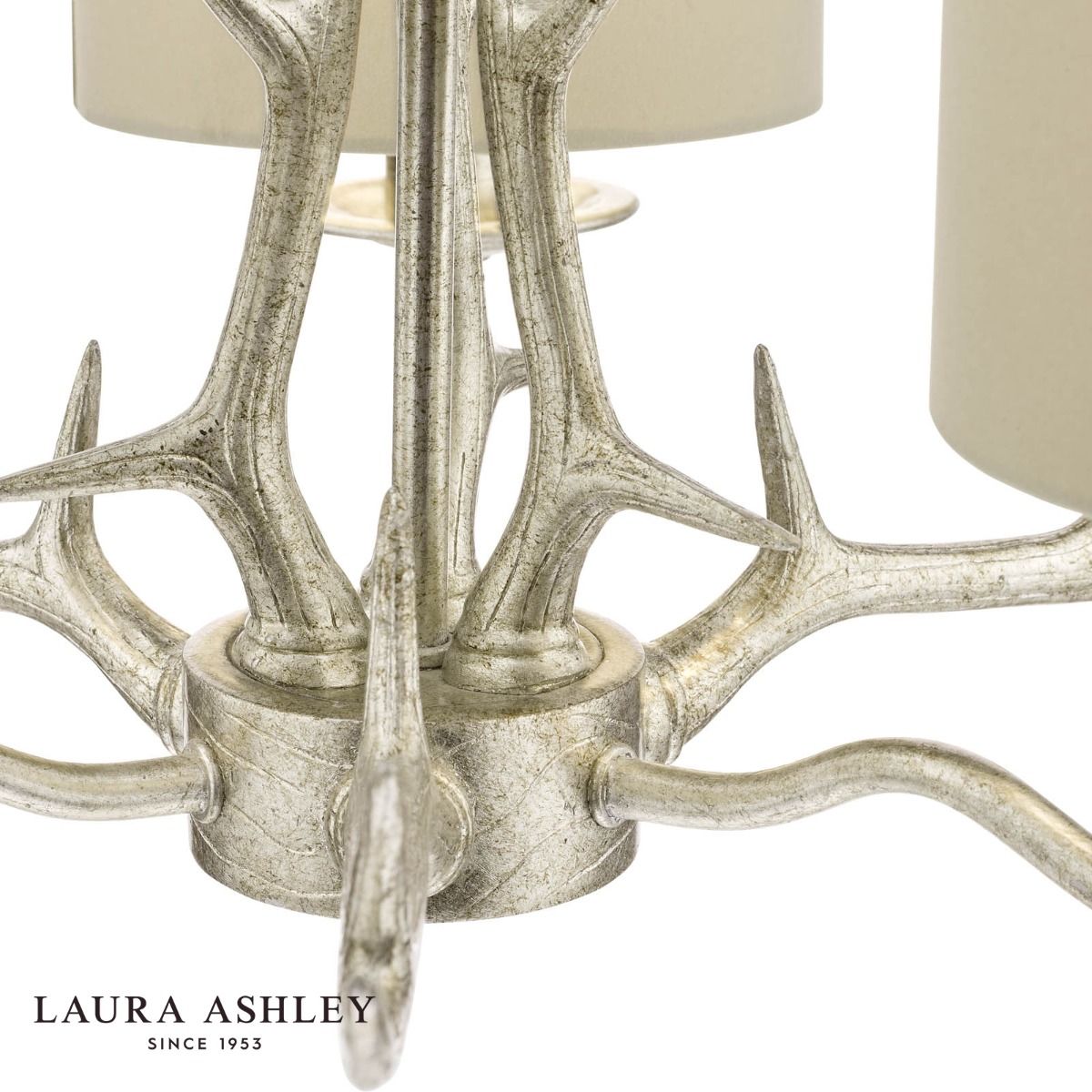Laura Ashley Mulroy 3 Light Armed Pendant Champagne With Shade