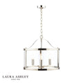 Laura Ashley Harrington 3lt Pendant Polished Nickel Glass