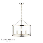 Laura Ashley Harrington 3lt Pendant Polished Nickel Glass