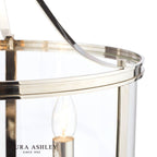 Laura Ashley Harrington 3lt Pendant Polished Nickel Glass