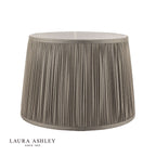 Laura Ashley Hemsley Pleated Silk Empire Drum Shade Grey 25cm/10 inch