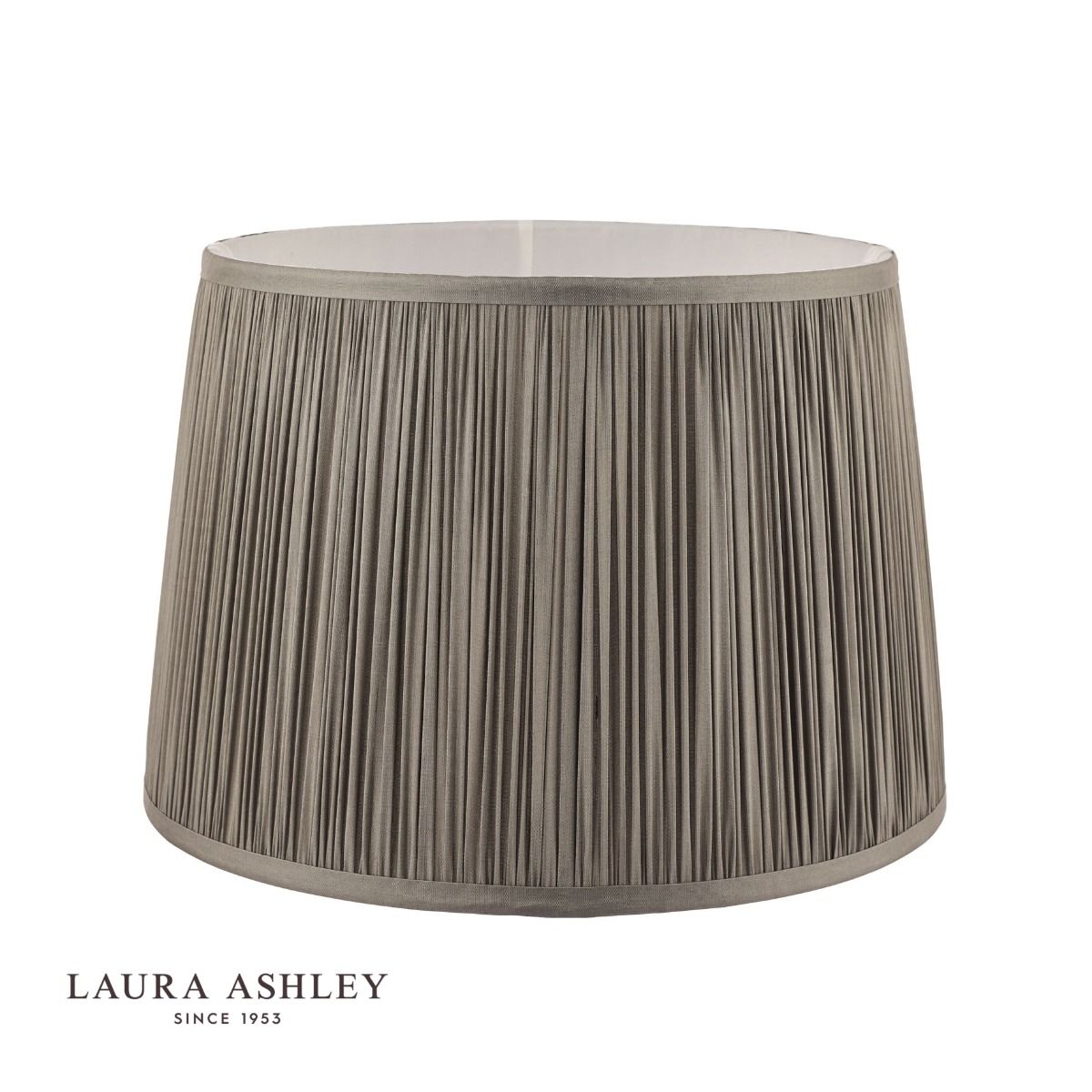 Laura Ashley Hemsley Pleated Silk Empire Drum Shade Grey 25cm/10 inch
