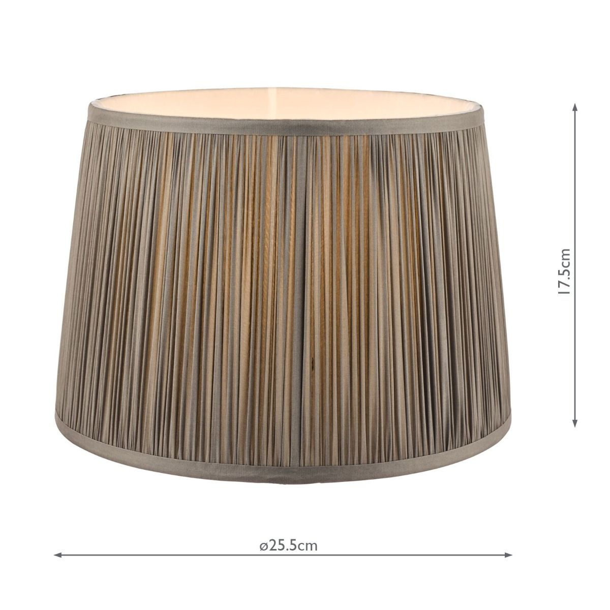 Laura Ashley Hemsley Pleated Silk Empire Drum Shade Grey 25cm/10 inch