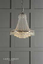 Laura Ashley Enid Grande 5lt Chandelier Polished Nickel & Glass