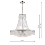 Laura Ashley Enid Grande 5lt Chandelier Polished Nickel & Glass