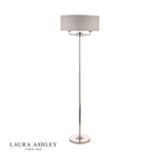 Laura Ashley Sorrento 3 Light Floor Lamp Polished Nickel With Silver Shade