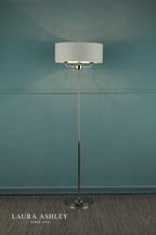 Laura Ashley Sorrento 3 Light Floor Lamp Polished Nickel With Silver Shade