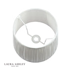 Laura Ashley Hemsley Pleated Silk Empire Drum Shade Silver 25cm/10 inch