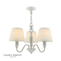 Laura Ashley Ellis 3 Light Armed Pendant Satin Grey and Crystal With Shade