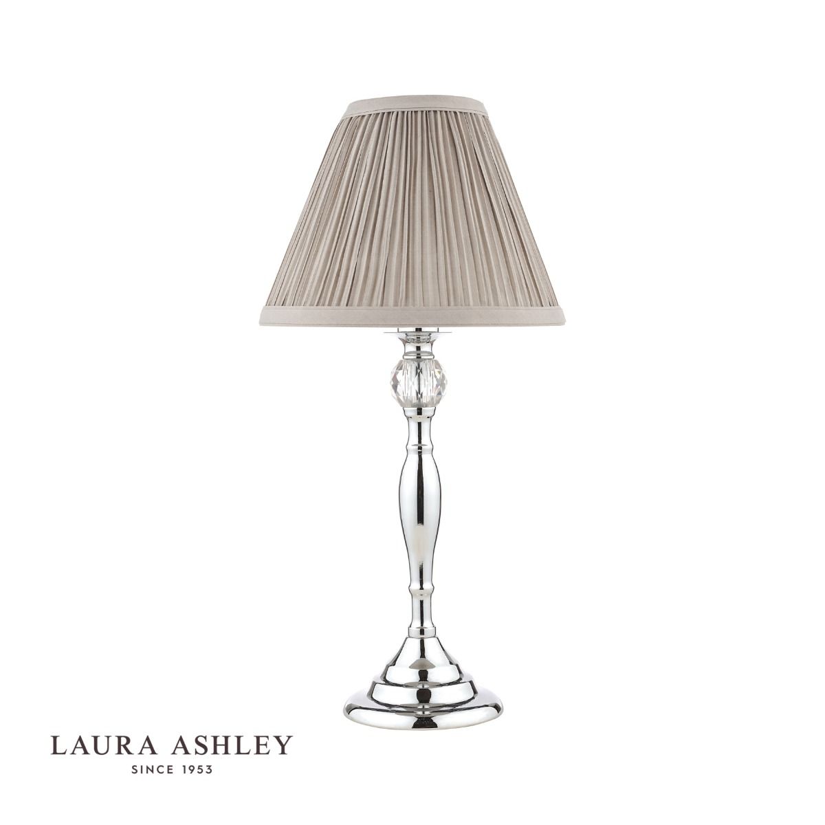 Laura Ashley Ellis Table Lamp Polished Chrome and Crystal With Shade