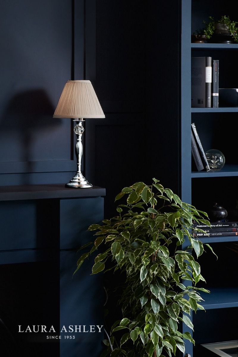 Laura Ashley Ellis Table Lamp Polished Chrome and Crystal With Shade