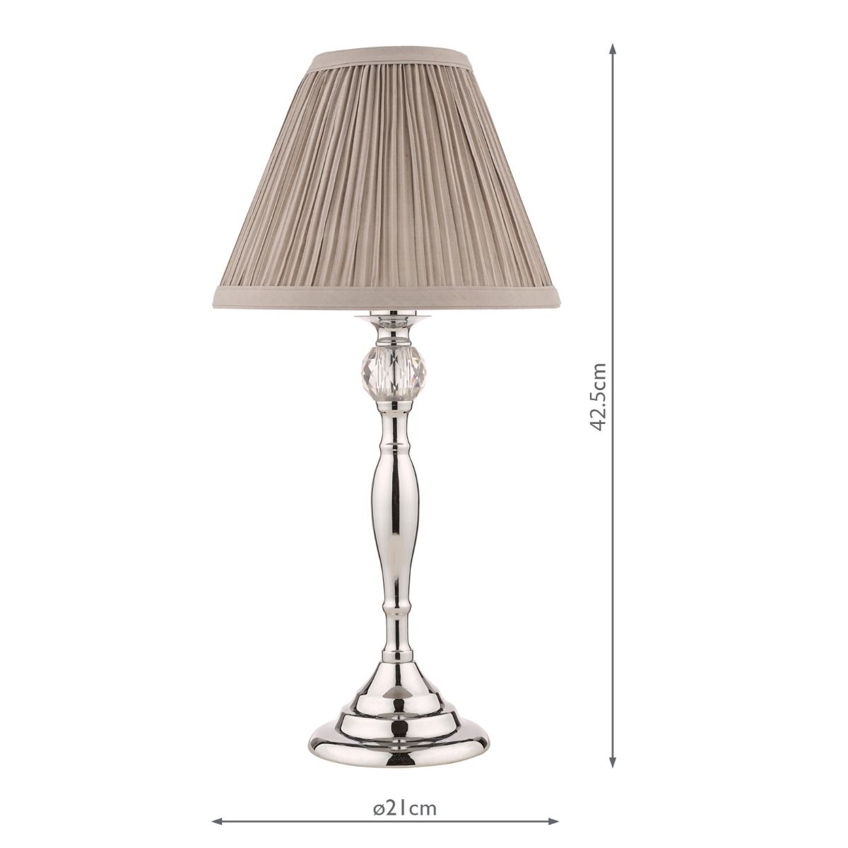 Laura Ashley Ellis Table Lamp Polished Chrome and Crystal With Shade