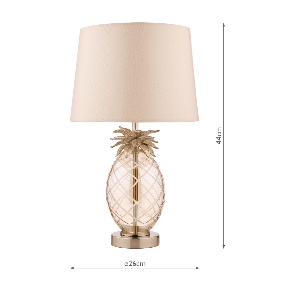 Laura Ashley Small Pineapple Table Lamp Champagne Cut Glass With Shade