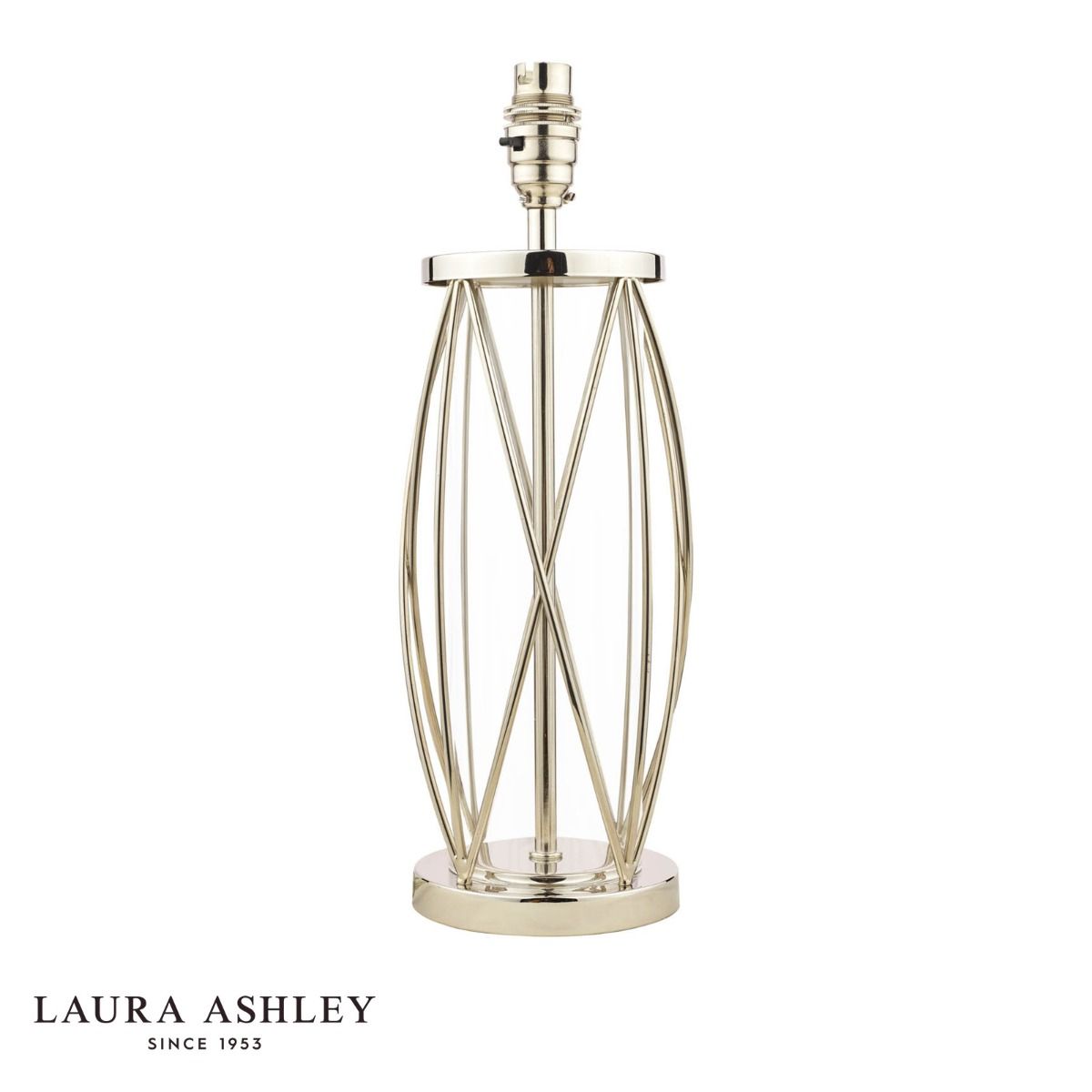 Laura Ashley Beckworth Small Table Lamp Polished Nickel Glass Base Only