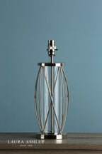 Laura Ashley Beckworth Small Table Lamp Polished Nickel Glass Base Only