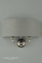 Laura Ashley Sorrento 2 Light Wall Light Polished Nickel With Charcoal Shade