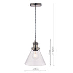 Laura Ashley Isaac Pendant Satin Nickel Glass