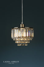 Laura Ashley Vienna Easy Fit Pendant Crystal & Antique Brass
