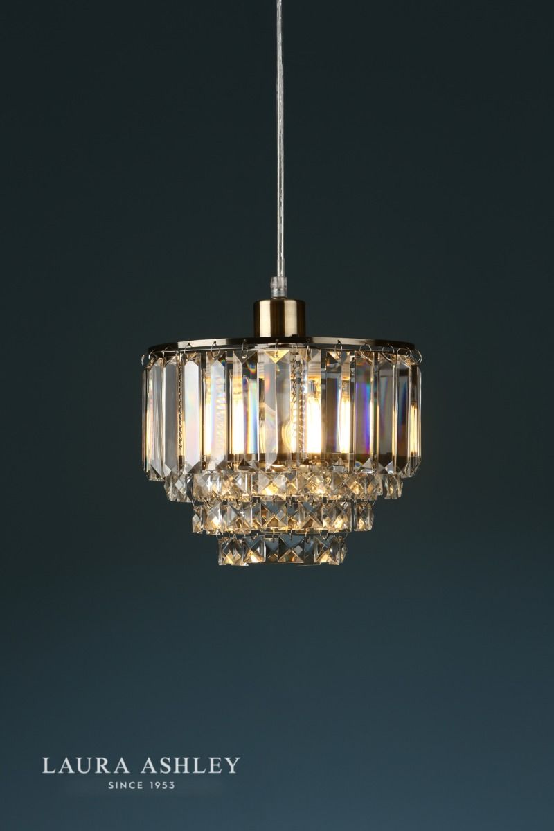 Laura Ashley Vienna Easy Fit Pendant Crystal & Antique Brass