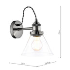 Laura Ashley Isaac Wall Light Satin Nickel Glass