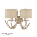 Laura Ashley Mulroy Antler 2lt Wall Light Champagne With Shades