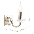 Laura Ashley Carson Wall Light Polished Nickel and Crystal Bracket Only