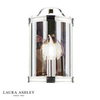Laura Ashley Harrington Wall Light Polished Nickel Glass