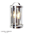 Laura Ashley Harrington Wall Light Polished Nickel Glass