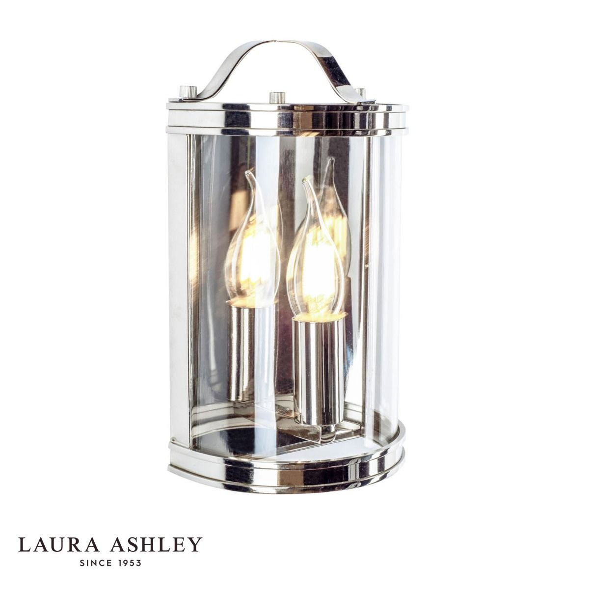 Laura Ashley Harrington Wall Light Polished Nickel Glass