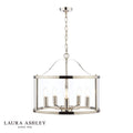 Laura Ashley Harrington 5lt Pendant Polished Nickel Glass