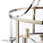 Laura Ashley Harrington 5lt Pendant Polished Nickel Glass
