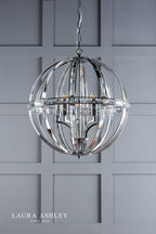 Laura Ashley Aidan 5lt Pendant Glass & Polished Chrome