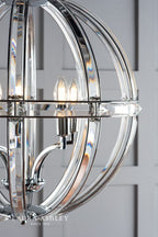 Laura Ashley Aidan 5lt Pendant Glass & Polished Chrome