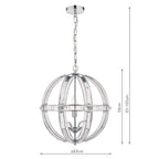 Laura Ashley Aidan 5lt Pendant Glass & Polished Chrome