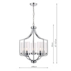 Laura Ashley Joseph 5lt Chandelier Polished Chrome Glass