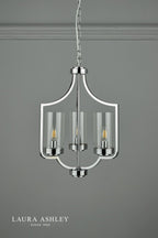 Laura Ashley Joseph 3lt Chandelier Polished Chrome Glass
