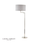 Laura Ashley Marlowe Swing Arm Floor Lamp Polished Nickel With Shade