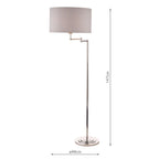 Laura Ashley Marlowe Swing Arm Floor Lamp Polished Nickel With Shade
