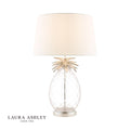 Laura Ashley Large Pineapple Table Lamp Glass & Brushed Chrome With Shade