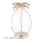 Laura Ashley Large Pineapple Table Lamp Glass & Brushed Chrome With Shade