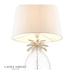 Laura Ashley Large Pineapple Table Lamp Glass & Brushed Chrome With Shade
