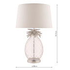 Laura Ashley Large Pineapple Table Lamp Glass & Brushed Chrome With Shade