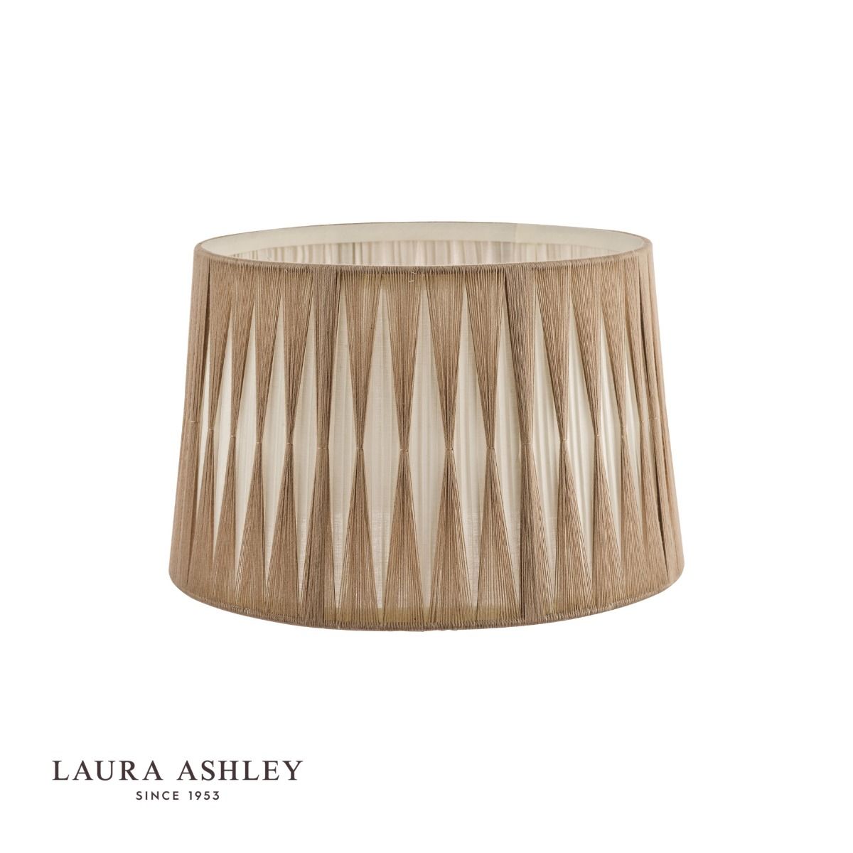 Laura Ashley Gathered Pleat Cotton Shade Natural 35cm/14 inch