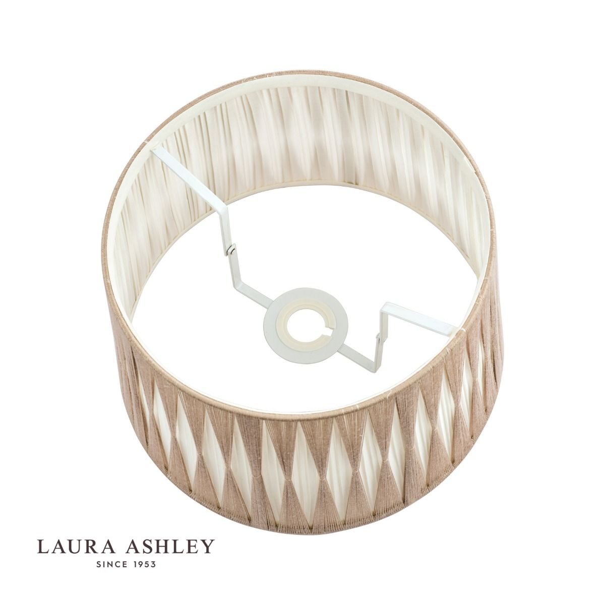 Laura Ashley Gathered Pleat Cotton Shade Natural 35cm/14 inch