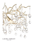 Laura Ashley Willow 3 Light Pendant Satin Champagne and Crystal