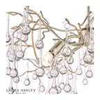 Laura Ashley Willow 3 Light Pendant Satin Champagne and Crystal