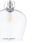 Laura Ashley Rye Pendant Polished Nickel Clear Glass