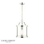 Laura Ashley Harrington Lantern Polished Nickel Glass
