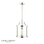 Laura Ashley Harrington Lantern Polished Nickel Glass